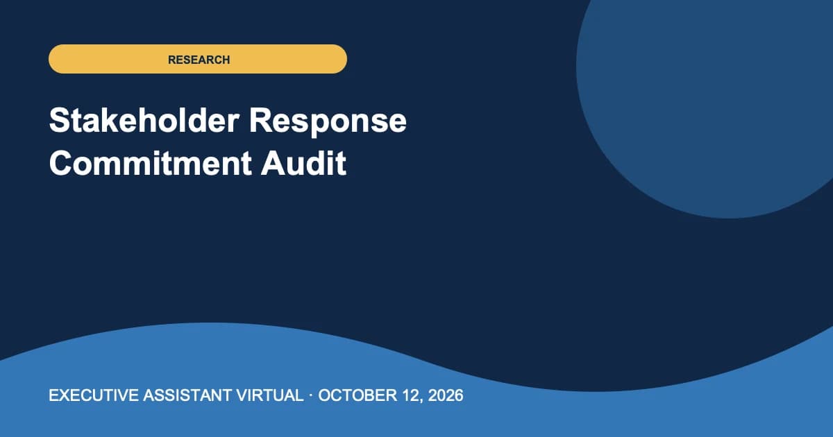 Stakeholder Response Commitment Audit